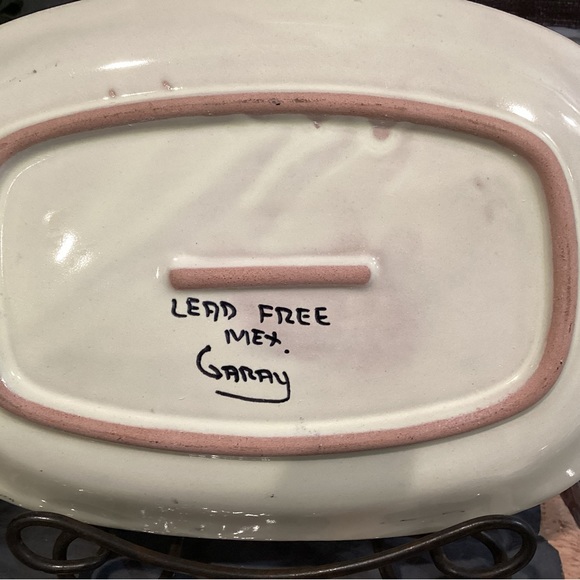 Talavara Style Mexican Art Pottery - Artist Signed - Lead Free Serving Plate - Picture 5 of 8